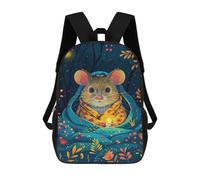 sinyumoney Cozy Mouse in Forest Children's Backpacks School Backpack 3D Printed for Kids Travel Rucksacks Book Bags Kids 17inch School Bag