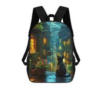 sinyumoney Cozy Night in The Alleyway Backpack School Bag High Secondary School Bags Casual Backpack - Perfect for Travel, Work And Daily Use 17inch