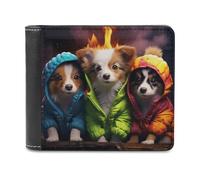 sinyumoney Cozy Puppies by The Fire -11 3D Print Clutch Purse Coin Pocket ID Slots Note Section Soft Convenient Wallets Craftsmanship Gifts 11.7cm*9.5cm