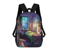 sinyumoney Cozy Room with Plants Backpack School Backpack Kids School Bag Large Capacity Kids Backpack for School Rucksack 3D Book Bag Gifts for Kids 17inch