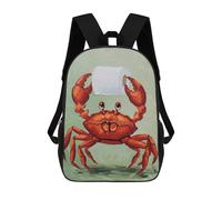 sinyumoney Crab with Toilet Paper Painting Backpack, Children's Backpack, Student School Bag Bookbag Rucksack, 3D Printed School Bag for Boys Girls 17inch