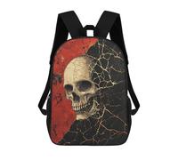 sinyumoney Cracked Skull Artwork Children's School Backpack Fashion Casual 17inch 3D Printed School Bags Boy School Backpack Large Backpack