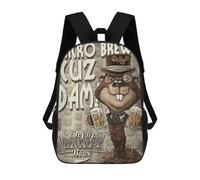 sinyumoney Craft Beer Beaver Backpack School Bag Travel College Rucksack Backpacks for Camping Outdoor Adventures And Daily Travel 17inch