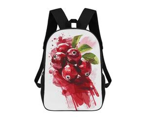 sinyumoney Cranberry Watercolor Illustration School Bags Water Resistant School Bag Business Backpack - Perfect for Travel, Work And Daily Use 17inch