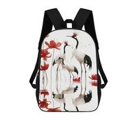 sinyumoney Crane Kids' Backpack 3D Printing School Bag Boys Cool Daypacks Casual Knapsack Fun Back Bag for Kids And Teenager 17inch