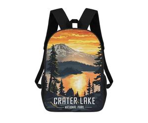 sinyumoney Crater Lake National Park Children's School Backpack 3D Printed for Kids Travel Rucksacks Book Bags Kids School Bag 17inch