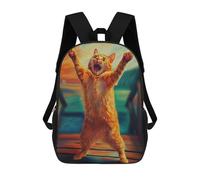 sinyumoney Crazy Cat School Bags Water Resistant Travel Backpack Computer Bag for School/Work/Travel 17inch