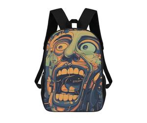 sinyumoney Crazy Face Backpack School Bag Travel College Rucksack Backpacks for Camping Outdoor Adventures And Daily Travel 17inch
