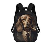 sinyumoney Cream Dachshund Gangster Backpack School Lightweight Schoolbag Dayback Bookbag College for Girl, Teen Girls 17inch