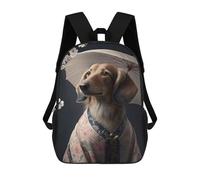 sinyumoney Cream Dachshund Kimono Backpack School Travel College Rucksack Backpacks for Campus Outdoor Travel Sports 17inch