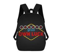 sinyumoney Create Your Own Luck Children's 17 Inch School Backpack 3D Printed Cool Knapsack for Kids Travel Rucksacks Book Bags Kids School Bag