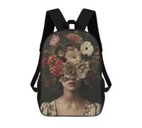 sinyumoney Creative Floral Woman Backpack 3D Print Kids Bag Elementary Students Daypack Lightweight School Bag for Children Girls Boys Nursery Lunch Pack 17inch