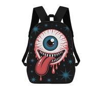 sinyumoney Creepy Eyeball Monster with Tongue School Bags Lightweight Casual Daypack School Backpacks for School/Work/Travel 17inch