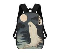 sinyumoney Creepy Japanese Ghost Children's Backpacks School Backpack 3D Printed for Kids Travel Rucksacks Book Bags Kids 17inch School Bag
