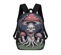 sinyumoney Creepy Mushroom Skull in Dark Forest Rucksack Fashion Stationery Backpack Waterproof Casual Daypacks for Men/Women 17inch