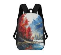 sinyumoney Crimson Cliffs Serenity Backpack Kids School Backpack School Bag 3D Printed Fashion School Bag for Boys Elementary And Middle School Student 17inch