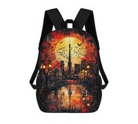 sinyumoney Crimson Dusk Tokyo at Sunset Kids School Backpack 3D Printed Backpacks Fashion School Bag Rucksacks for Boys Elementary And Middle School Students 17inch