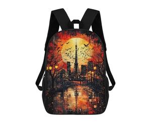 sinyumoney Crimson Dusk Tokyo at Sunset Kids School Backpack 3D Printed Backpacks Fashion School Bag Rucksacks for Boys Elementary And Middle School Students 17inch