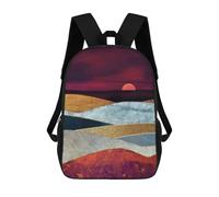 sinyumoney Crimson Sky Kids Backpack 17 Inch School Bag 3D Printed Cartoon School Backpacks for Boys And Teenager School Students