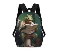 sinyumoney Croc on Toilet Children's Backpacks School Backpack 3D Printed Backpack for Kids Travel Rucksacks Book Bags Kids School Bag 17inch