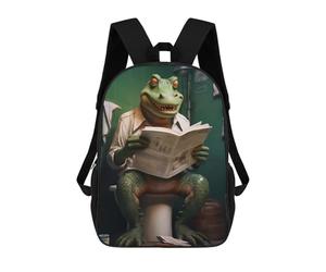 sinyumoney Croc on Toilet School Backpack for Girls Backpack Water Repellent Casual Daypack Lightweight Rucksack Boy Girl School Backpack 17inch