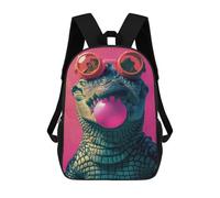 sinyumoney Crocodile Bubblegum Backpack for Boys Teen Students, Girls Rucksack Bags Toddler Elementary Middle School Bookbag 17inch