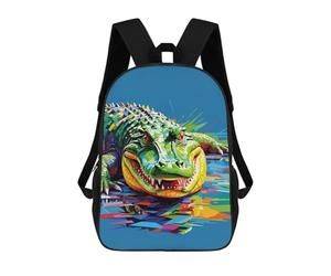 sinyumoney Crocodile Wpap Pop Art Backpack 3D Printed Children's School Backpack for Kids High Capacity Travel Rucksacks Book Bags Kids School Bag Back Pack 17inch