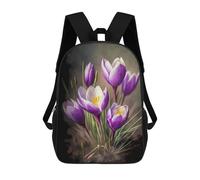 sinyumoney Crocus Backpacks 3D Printed 17inch Kids School Backpack Outdoor Casual Daypack Casual Travel Bags for Middle School Students