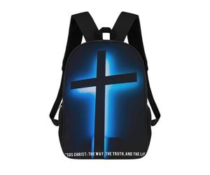 sinyumoney Cross Jesus2 Backpacks Kids 17inch School Backpack School Bag 3D Printed School Bag for Boys Elementary And Middle School Students