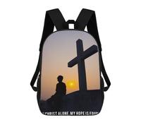 sinyumoney Cross Jesus3 Backpack School Bag Water Resistant Travel Backpack Computer Bag for Girls Boys Teenage 17inch