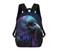 sinyumoney Crow Animal Wild Kids School Backpack School Bag 3D Printed School Bag for Boys Elementary And Middle School Students 17inch