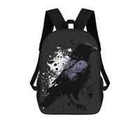 sinyumoney Crow Kids Backpack, Kids School Bag 3D Printed School Backpacks for Boys And Teenager School Students 17inch