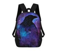 sinyumoney Crow Ravens Backpacks Kids Student Schoolbag 3D Printed Backpacks Elementary And Middle School Students Backpacks for Boys Girls 17inch