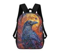 sinyumoney Crow Space Kids' Backpack 3D Printing School Bag Boys Cool Daypacks Casual Knapsack Fun Back Bag for Kids And Teenager 17inch