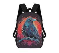 sinyumoney Crow Vector School Backpack School Bags For Girls Boys Backpack With Pocket Fashion School Bag Kids Backpack 17inch