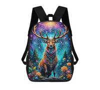 sinyumoney Crowned Deer of Universe School Backpack Secondary Causal Travel High School Bags for Teenage Girls Boys Women Men 17inch