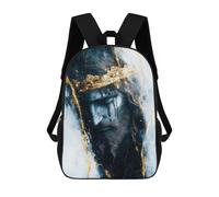 sinyumoney Crowned Jesus in Marble Kids' Backpack 3D Printing School Bag Boys Cool Daypacks Casual Knapsack Fun Back Bag for Kids And Teenager 17inch