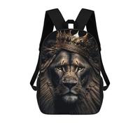sinyumoney Crowned Lion Majesty Children's Backpack, Schoolbag Large Capacity Students Bookbag Rucksack Knapsack for Boys Girls Adults Teen 17inch