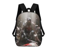 sinyumoney Crusader Chronicles Backpacks Kids School Backpack School Bag 3D Printed School Bag for Boys Elementary And Middle School Students 17inch