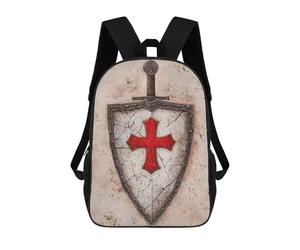sinyumoney Crusader Shield And Sword Backpack School Rucksack Casual Daypacks School Work Travel Bag for Men/Women 17inch