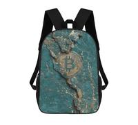 sinyumoney Cryptocurrency Mining Marble Wall Art Backpacks Kids 17inch School Backpack School Bag 3D Printed School Bag for Boys Elementary And Middle School Students