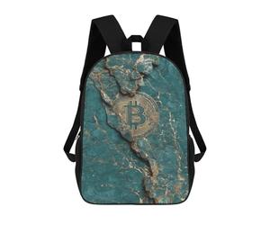 sinyumoney Cryptocurrency Mining Marble Wall Art Backpacks Kids 17inch School Backpack School Bag 3D Printed School Bag for Boys Elementary And Middle School Students