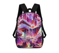 sinyumoney Crystal Cavern Temple Backpack 3D Print Kids Bag Elementary Students Daypack Lightweight School Bag for Children Girls Boys Nursery Lunch Pack 17inch