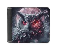 sinyumoney Crystal Owl Night Sky 3D Print PU Leather Wallet ID RFID Blocking Banknote Compartments Durable Purse Youth Guys 11.7cm*9.5cm