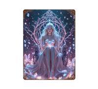 sinyumoney Crystal Queen Iron Water Proof Wall Art Decoration for Workshop Train Room Bar Kitchen Decor 15.7"x11.8"