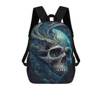 sinyumoney Crystal Skull Children's Backpacks School 3D Printed Bag Bookbag for Kids Travel Rucksacks Boy Girl Book Bags Kids School Bag 17inch