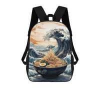 sinyumoney Culinary Wave Casual Daypack Backpacks School Bag for Girls Boys High College Teens Knapsack Men Women Travel Laptop Rucksack College Bookbag 17inch