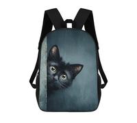 sinyumoney Curious Black Cat Peeking School Bags School Secondary High School College Backpack Travel for Men, Women & Teenage Boys 17inch