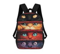 sinyumoney Curious Cats Peeking Through Slats 3D Printed 17 Inch School Backpack Children's Backpacks 3D Printed Cool Knapsack for Boys Elementary And Middle