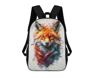 sinyumoney Curious Colorful Fox School Backpack Water Resistant Travel Backpack Computer Bag for Girls Boys Teenage 17inch